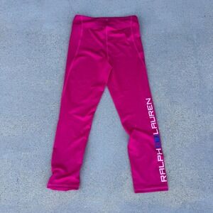Polo Sport  Ralph Lauren Leggings Pants Girls Pink / White Size Large 12-14‎